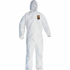 KleenGuard - Size 5X/6XL Film Laminate General Purpose Coveralls - White, Zipper Closure, Elastic Cuffs, Elastic Ankles, Serged Seams - Industrial Tool & Supply