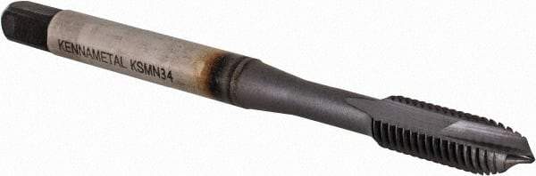 Kennametal - M5x0.80, 2 Flute, TiN/CrC/C Finish, Vanadium High Speed Steel Spiral Point Tap - Plug Chamfer, Right Hand Thread, 3-3/8" OAL, 12.7mm Thread Length, 4.93mm Shank Diam, 6H Class of Fit, Series GOtap - Exact Industrial Supply