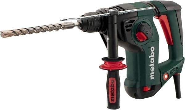 Metabo - 120 Volt 1-1/4" SDS Plus Chuck Electric Hammer Drill - 0 to 4,470 BPM, 0 to 1,150 RPM, Reversible - Industrial Tool & Supply