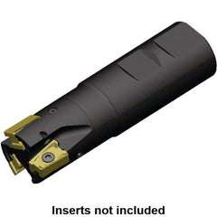 Kennametal - 1-1/2" Cut Diam, 15.5mm Max Depth of Cut, 1-1/4" Shank Diam, 4.53" OAL, Indexable Square Shoulder End Mill - LNGU15T608SRGE Inserts, Weldon Shank, 0° Lead Angle, Series MILL 4-15 - Industrial Tool & Supply