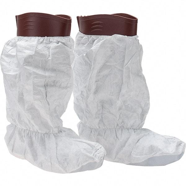 Dupont - Size XL, Tyvek IsoClean, PVC Boot Cover - White, Non-Chemical Resistant - Industrial Tool & Supply