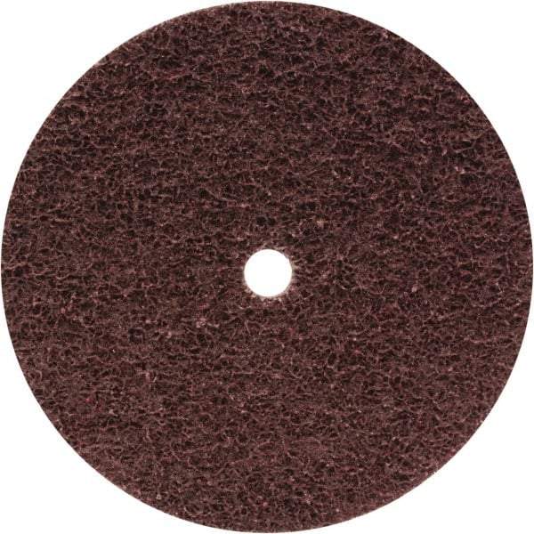 WALTER Surface Technologies - 4-1/2" Medium Grade Aluminum Oxide Deburring Disc - 7/16" Center Hole, Hook & Loop Connection, Maroon, 11,000 Max RPM - Industrial Tool & Supply