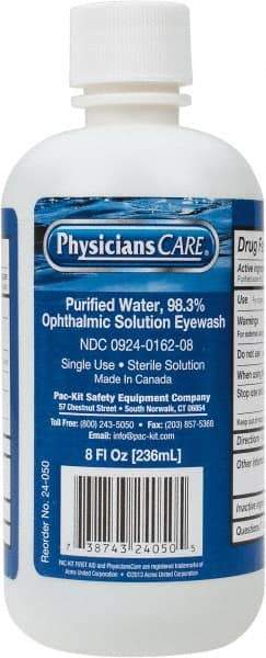 PRO-SAFE - 8 oz, Disposable Eyewash Solution Station - Approved by FDA - Industrial Tool & Supply