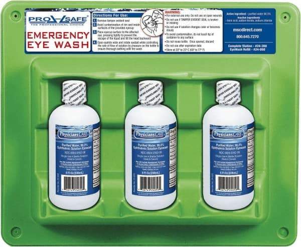 PRO-SAFE - 8 oz, Disposable Eyewash Triple Station - Approved by FDA - Industrial Tool & Supply