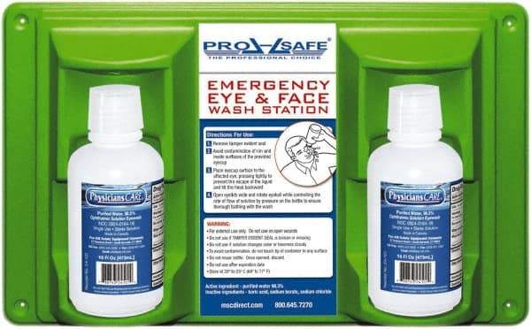 PRO-SAFE - 16 oz, Disposable Eyewash Double Station - Approved by FDA - Industrial Tool & Supply