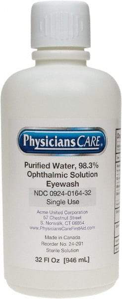 PRO-SAFE - 32 oz, Disposable Eyewash Single Refill Station - Approved by FDA - Industrial Tool & Supply