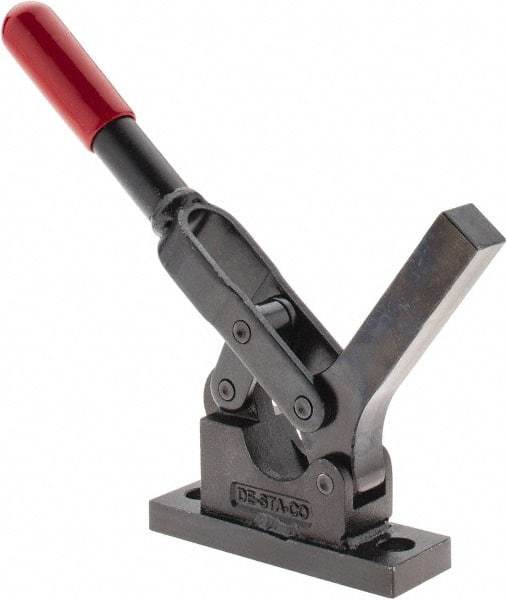 De-Sta-Co - 600 Lb Holding Capacity, Horizontal Handle, Manual Hold Down Toggle Clamp - 69° Handle Movement, 90° Bar Opening, Solid Bar, Flanged Base, Oxide Finish, Forged Alloy Steel - Industrial Tool & Supply