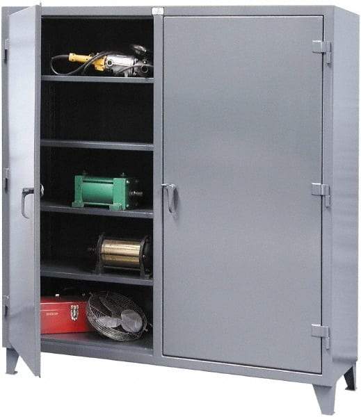 Strong Hold - 6 Shelf Locking Storage Cabinet - Steel, 60" Wide x 24" Deep x 66" High, Dark Gray - Industrial Tool & Supply
