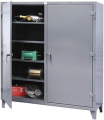 Strong Hold - 6 Shelf Locking Storage Cabinet - Steel, 72" Wide x 24" Deep x 66" High, Dark Gray - Industrial Tool & Supply