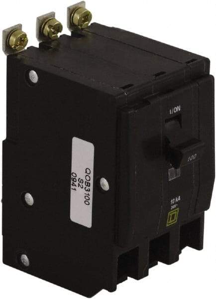 Square D - 100 Amp, 240 VAC, 3 Pole, Bolt On Miniature Circuit Breaker - 4-2/0 AWG - Industrial Tool & Supply