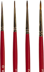 Wooster Brush - #3 Sable Artist's Paint Brush - 1/8" Wide, 7/16" Bristle Length, 5-11/16" Plastic Handle - Industrial Tool & Supply