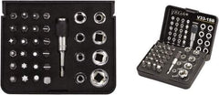 VEGA Industries - 33 Piece, 1/4" Drive Screwdriver Bit Set - #1 to #3 Phillips, 5/64 to 3/16" Hex, T10 to T40 Torx, #1 to #3 Square Recess - Industrial Tool & Supply