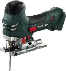 Metabo - 18 Volt, 3,000 SPM, 5-1/4" Stroke Length, Lithium-Ion Cordless Jigsaw - 45° Cutting Angle, Series M18 - Industrial Tool & Supply