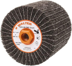 WALTER Surface Technologies - 4-1/2" Diam, 80 Grit Aluminum Oxide Unmounted Flap Wheel - 5/8" Hole, 5/8-11 Thread, 4" Wide, Nonwoven & Coated, Fine Grade, 3,800 Max RPM - Industrial Tool & Supply