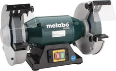 Metabo - 8" Wheel Diam x 1" Wheel Width, 1-1/4 hp Bench Grinder - 1-1/4" Arbor Hole Diam, 1 Phase, 3,570 Max RPM, 120 Volts - Industrial Tool & Supply