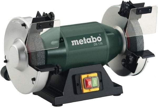 Metabo - 7" Wheel Diam x 1" Wheel Width, 1 hp Bench Grinder - 1" Arbor Hole Diam, 1 Phase, 3,570 Max RPM, 120 Volts - Industrial Tool & Supply