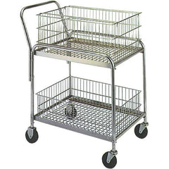 Wesco Industrial Products - 200 Lb Capacity, 20" Wide x 33" Long x 37-1/2" High Mail Cart - 2 Shelf, Steel, Hard Rubber Casters - Industrial Tool & Supply