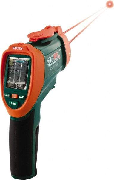 Extech - -58 to 3,992°F (-50 to 2,200°C) Dual Laser IR Video Thermometer - Color LCD Display, 100 Image Storage Capacity, 0.1µ Resolution - Industrial Tool & Supply