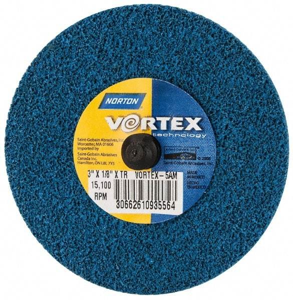 Norton - 3" Medium Grade Aluminum Oxide Deburring Disc - Quick Change Connection - Industrial Tool & Supply