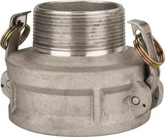 Value Collection - 4" Aluminum Cam & Groove Suction & Discharge Hose Female Coupler Male NPT Thread - Part B, 3" Thread, 400 Max psi - Industrial Tool & Supply