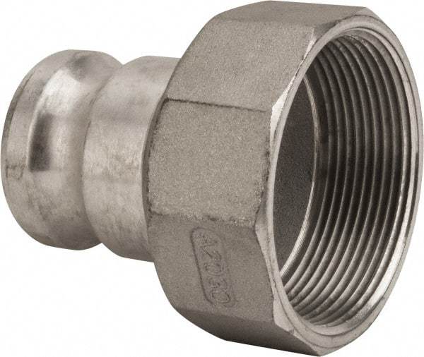 Value Collection - 2" Aluminum Cam & Groove Suction & Discharge Hose Male Adapter Female NPT Thread - Part A, 3" Thread, 1,000 Max psi - Industrial Tool & Supply