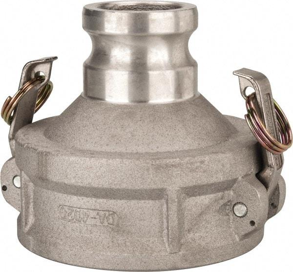 Value Collection - 4" Aluminum Cam & Groove Suction & Discharge Hose Female Coupler Male Adapter - 2" Thread, 4,000 Max psi - Industrial Tool & Supply