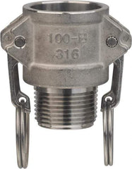 Value Collection - 1-1/4" Stainless Steel Cam & Groove Suction & Discharge Hose Female Coupler Male NPT Thread - Part B, 1-1/4" Thread, 1,000 Max psi - Industrial Tool & Supply