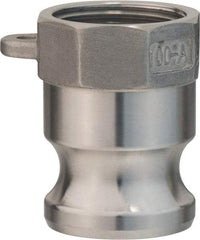 Value Collection - 3" Stainless Steel Cam & Groove Suction & Discharge Hose Male Adapter Female NPT Thread - Part A, 3" Thread, 500 Max psi - Industrial Tool & Supply