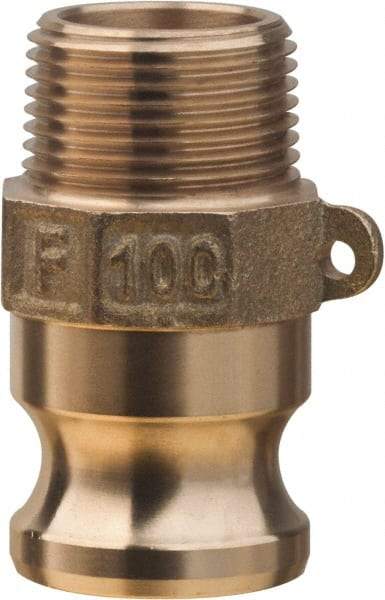 Value Collection - 2" Brass Cam & Groove Suction & Discharge Hose Male Adapter Male NPT Thread - Part F, 2" Thread, 1,000 Max psi - Industrial Tool & Supply