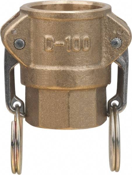 Value Collection - 2" Brass Cam & Groove Suction & Discharge Hose Female Coupler Female NPT Thread - Part D, 2" Thread, 1,000 Max psi - Industrial Tool & Supply