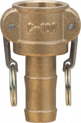 Value Collection - 3" Brass Cam & Groove Suction & Discharge Hose Female Coupler Hose Shank - Part C, 500 Max psi - Industrial Tool & Supply