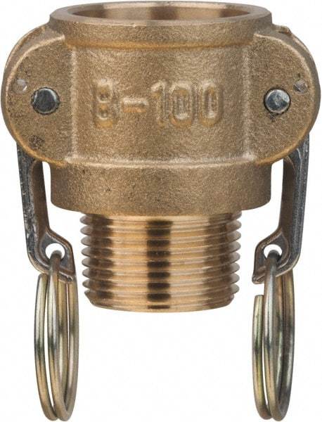 Value Collection - 2" Brass Cam & Groove Suction & Discharge Hose Female Coupler Male NPT Thread - Part B, 2" Thread, 1,000 Max psi - Industrial Tool & Supply