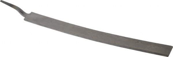 PFERD - 14" Long, Smooth Cut, Flat American-Pattern File - Single/Curved Cut, 0.38" Overall Thickness, Flexible, Tang - Industrial Tool & Supply