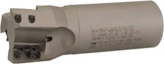 Iscar - 1-1/2" Cut Diam, 0.709" Max Depth of Cut, 1-1/4" Shank Diam, 4" OAL, Indexable Square Shoulder End Mill - HP AD.. 1906.. Inserts, Weldon Shank, 90° Lead Angle, Through Coolant, Series Heliplus - Industrial Tool & Supply