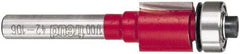 Freud - 1/2" Cut Diam, 1/2" Length of Cut, 8 Flute Flush Trim Edge Profile Router Bit - Carbide-Tipped, 1/4" Shank Diam, 2-1/8" OAL, Proprietary Coating - Industrial Tool & Supply