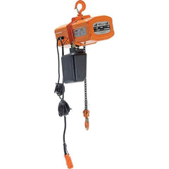 Vestil - 1/2 Ton Capacity, 20.5 FPM Lift Speed, 230 Volt, Electric Chain Hoist - 1.08 Output hp, 15' Max Lift - Industrial Tool & Supply
