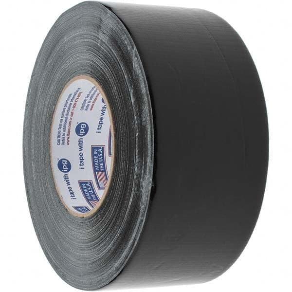 Intertape - 54.8m x 2-53/64" x 11 mil Black Polyethylene Film Duct Tape - Industrial Tool & Supply