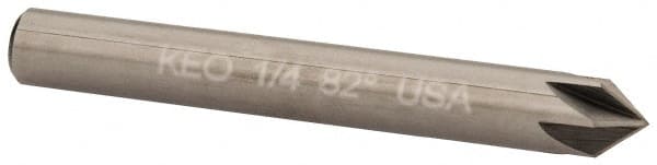 Keo - 1/4" Head Diam, 1/4" Shank Diam, 6 Flute 82° Solid Carbide Countersink - Industrial Tool & Supply