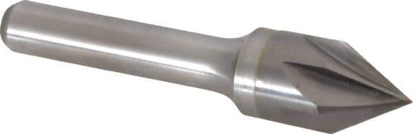 Keo - 5/8" Head Diam, 3/8" Shank Diam, 6 Flute 60° Solid Carbide Countersink - Bright Finish, 2-3/4" OAL, Single End - Industrial Tool & Supply