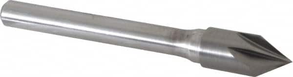 Keo - 3/8" Head Diam, 1/4" Shank Diam, 6 Flute 60° Solid Carbide Countersink - Industrial Tool & Supply