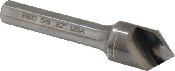 Keo - 5/8" Head Diam, 3/8" Shank Diam, 1 Flute 82° Solid Carbide Countersink - Bright Finish, 2-3/4" OAL, Single End - Industrial Tool & Supply