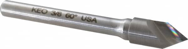 Keo - 3/8" Head Diam, 1/4" Shank Diam, 1 Flute 60° Solid Carbide Countersink - Industrial Tool & Supply