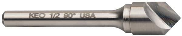 Keo - 1-1/4" Head Diam, 3/4" Shank Diam, 1 Flute 82° Solid Carbide Countersink - Bright Finish, 3-1/4" OAL, Single End - Industrial Tool & Supply