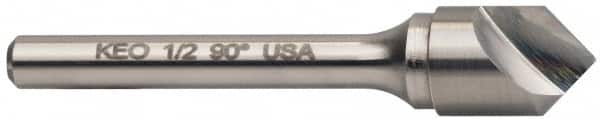 Keo - 1/2" Head Diam, 1/4" Shank Diam, 1 Flute 100° Solid Carbide Countersink - Industrial Tool & Supply