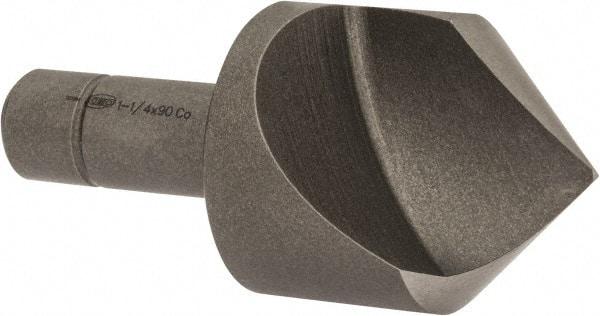 Keo - 1-1/4" Head Diam, 1/2" Shank Diam, 1 Flute 90° Cobalt Countersink - Bright Finish, 3" OAL, Single End - Industrial Tool & Supply