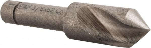 Keo - 3/8" Head Diam, 1/4" Shank Diam, 1 Flute 82° Cobalt Countersink - Bright Finish, 1-3/4" OAL, Single End - Industrial Tool & Supply