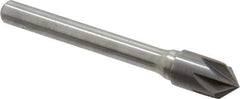 Keo - 3/8" Head Diam, 1/4" Shank Diam, 6 Flute 90° Solid Carbide Countersink - Bright Finish, 2-5/8" OAL, Single End - Industrial Tool & Supply