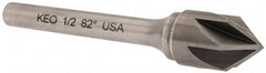Keo - 1/2" Head Diam, 1/4" Shank Diam, 6 Flute 82° Solid Carbide Countersink - Industrial Tool & Supply