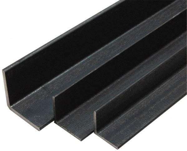 Made in USA - Low Carbon Steel, 1/4 Inch Thick Wall, Angle Iron - 3 Inch Wide x 3 Inch High x 80 Inch Long - Industrial Tool & Supply