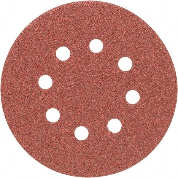 Porter-Cable - 5" Diam, 80 Grit Aluminum Oxide Adhesive PSA Disc - Medium Grade, Tan, C Weighted Backing, Flexible, 13,000 Max RPM - Industrial Tool & Supply